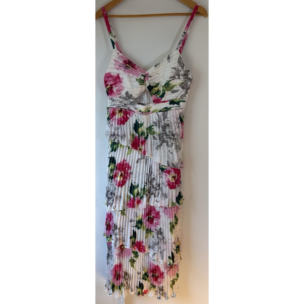 Abercrombie & Fitch Giselle Dress Medium Petite Pleated Tiered Maxi Floral NW0T‎